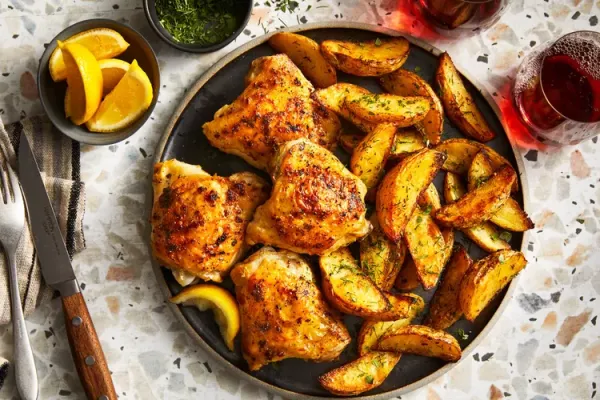 Roasted Lemon Pepper Chicken Thighs with Potatoes