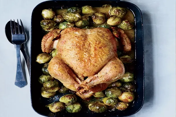 Whole Roast Chicken with 40 Brussels Sprouts