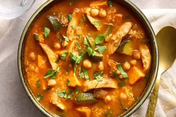 Moroccan Chicken and Couscous Soup